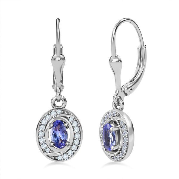 AA Tansanit und Zirkon Ohrringe - 0,82 ct.