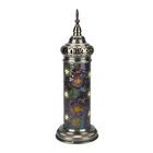 Handgemachte Marokkanische Mosaik-Stehlampe - Farbiger Glasmosaik-Schirm auf bronzener Basis, Orientalisches Design, Größe: 20,5x20,5x59cm