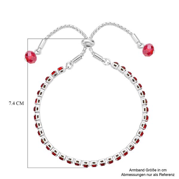 2er-Set- verstellbare rote Kristall-Halskette und Armband - 0,50 ct. image number 7