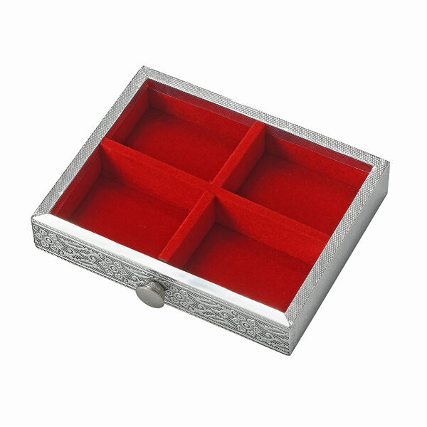 Oxidierte 3-stufige Schmuckbox mit Pferdeprägung und Samt-Innenfutter image number 7