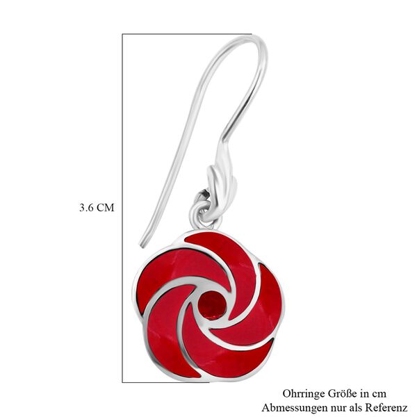 Royal Bali Kollektion-  Rote Koralle Rosen Ohrringe image number 4