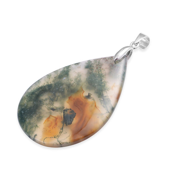 Moosachat Anh&auml;nger 925 Silber rhodiniert ca. 41,00 ct image number 2