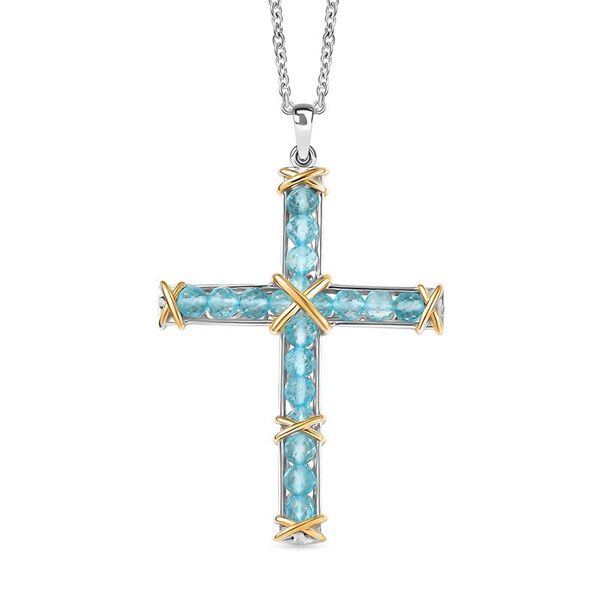 EverTrue AA blauer Apatit Anhänger mit 50cm Kette - 5,70 ct. image number 0