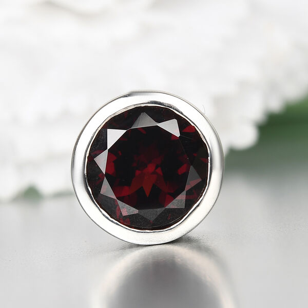 Mozambique Granat Solitär Anhänger 925 Silber platiniert ca. 5,60 ct image number 2