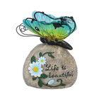 Harz Solarlampe, Schmetterling, Größe 16x10x20 cm, Grün