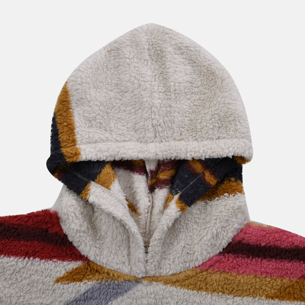 Wolkenweicher Sherpa-Hoodie mit Sherpafutter, Beige-Schwarz, Einheitsgr&ouml;&szlig;e image number 4