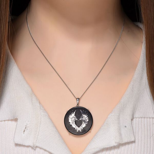 D'Joy Shungit Anhänger mit Kette, ca. 45 cm 925 Silber rhodiniert ca. 35,98 ct image number 2