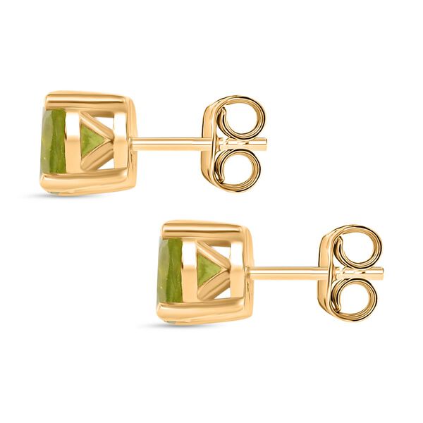 Natürliche Peridot Ohrringe, 925 Silber vergoldet - 1,30 ct. image number 4