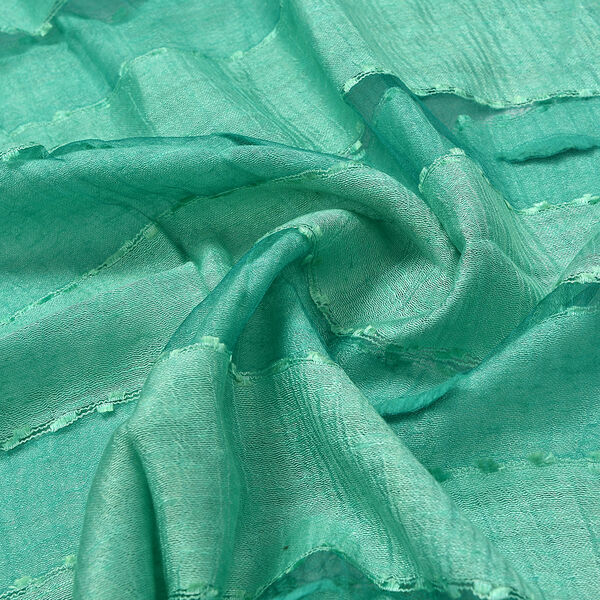 Modal-Seide-Schal, Streifendesign, 175x60 cm, Grün image number 6