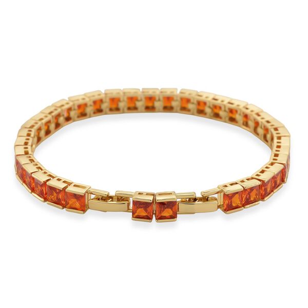 Orangefarbenes Zirkonia-Armband, 18+2,5cm image number 3