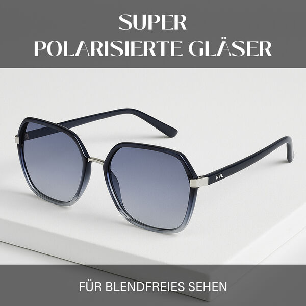 Sole und Luce - Swiss Eyewear - Ultra-polarisierte Sonnenbrille mit UV400 Schutz, Silber und Blau image number 1