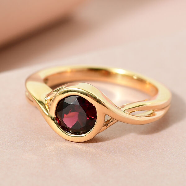 Rhodolith Granat Ring 925 Silber vergoldet  ca. 1,11 ct image number 4