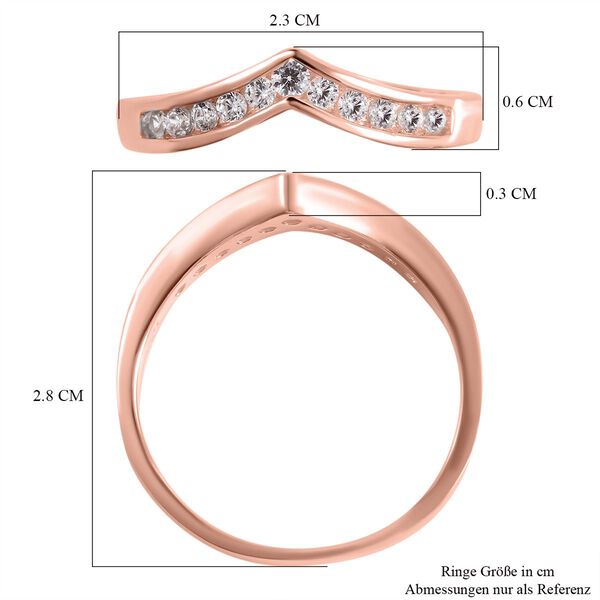 LUSTRO STELLA - Wei&szlig;er Zirkonia-Ring, 925 Silber ros&eacute;vergoldet - 0,18 ct. image number 4