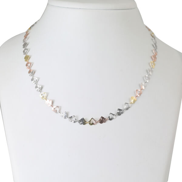 ARTE CUORE 4 3CR 925 Silber Tricolor Halskette ca. 45 cm + 5 cm Extender, ca. 6,03g