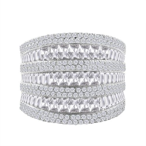 LUSTRO STELLA - Weißer Zirkonia Ring, 925 Silber rhodiniert (Größe 18.00) image number 0