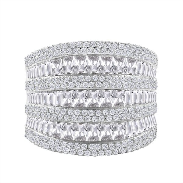 LUSTRO STELLA - Weißer Zirkonia Ring, 925 Silber rhodiniert (Größe 18.00) image number 0