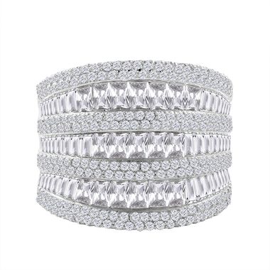 LUSTRO STELLA - Weißer Zirkonia Ring, 925 Silber rhodiniert (Größe 18.00)