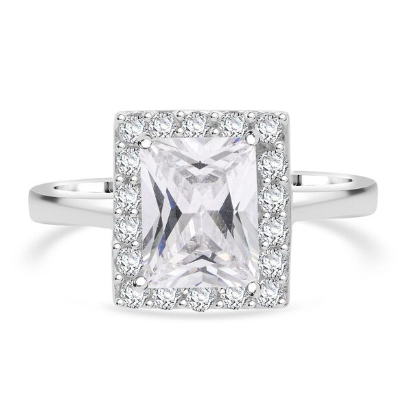 Lustro Stella Weißer Zirkonia Ring 925 Silber rhodiniert (Größe 20.00) image number 0