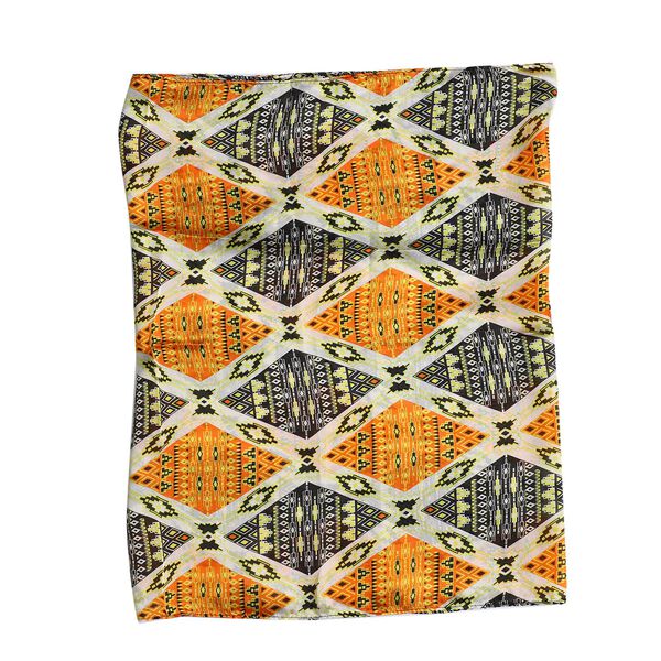 100% nat&uuml;rlicher Satin Seiden Schal, Rhombus Muster, Orange image number 5