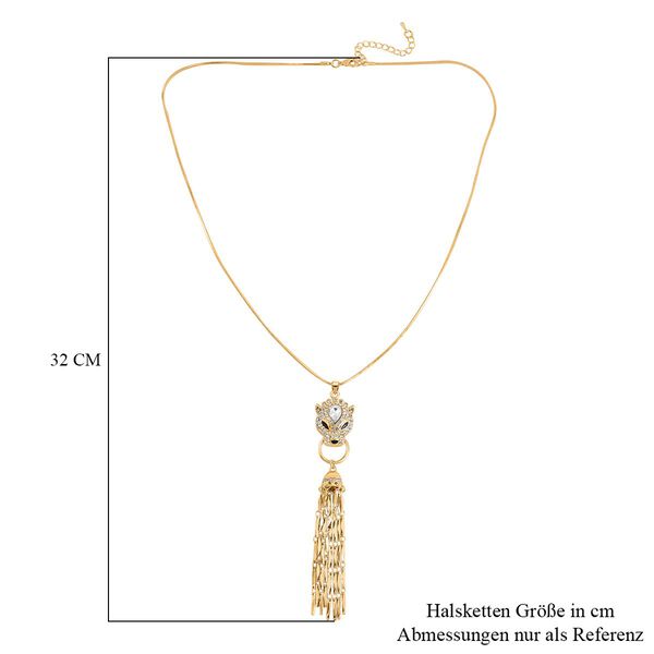 Weißer Kristall Halskette ca. 60 cm Legierung emailliert image number 6