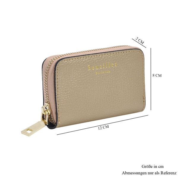 SENCILLEZ Geldbörse aus 100% echtem Leder und RFID Schutz, Größe 12x2x8 cm, Gold image number 6