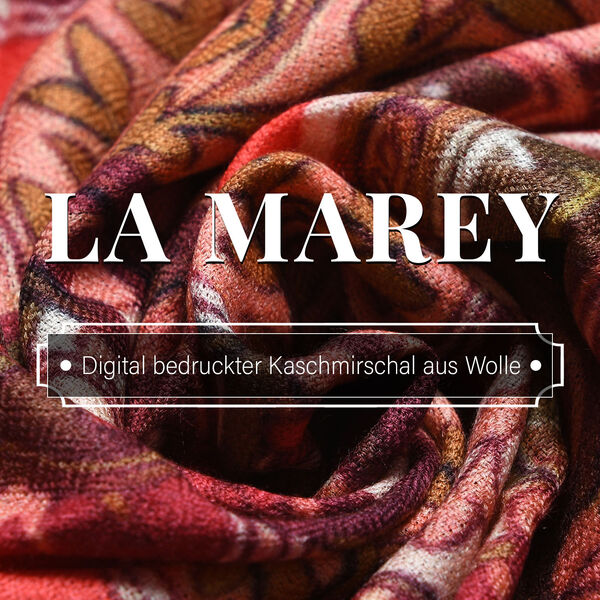 LA MAREY Schal aus 100% Premium-Kaschmir mit Digitaldruck, 70x200 cm, rot image number 4