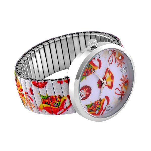 STRADA - Japanisches Uhrwerk, Flexible Uhr, Weihnachtsmotiv image number 5