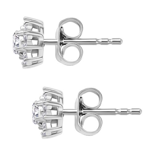 LUXURIANT DIAMOND- SI Labor Diamant Halo Ohrringe, 925 Silber rhodiniert - 0,50 ct. image number 4