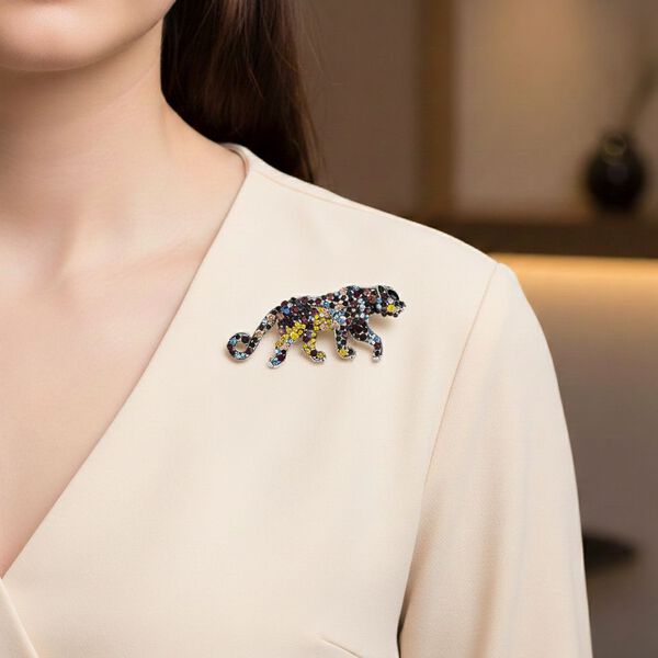 Mehrfarbiger Kristall Brosche Antik-silber-Plattierung image number 3