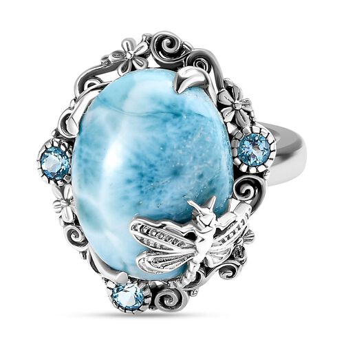 Larimar und blauer Topas-Ring - 11 ct. image number 0
