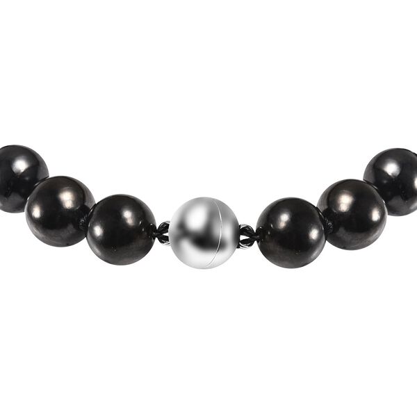 Runde Schungit-Perlen-Halskette image number 6