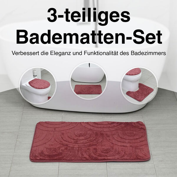 Badgarnitur mit rutschhemmender R&uuml;ckseite, Bordeaux image number 2