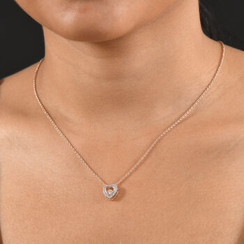 LUXURIANT SI-GH Labor Diamant Anh&auml;nger mit 45cm Kette, 925 Silber 750 Ros&eacute;gold Vermeil - 0,25 ct.