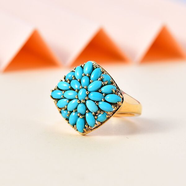 Sleeping Beauty T&uuml;rkis und Zirkon Ring -  2,21 ct. image number 2