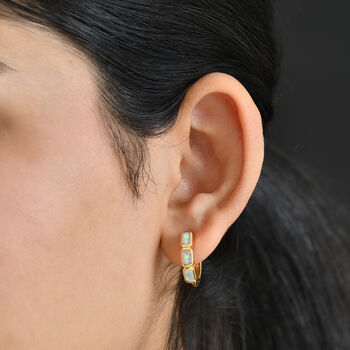 D'Joy AA Nat&uuml;rlicher, &auml;thiopischer Welo Opal Ohrringe 925 Silber Gelbes Gold ca. 1.34 ct