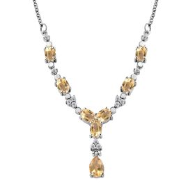 Citrin Halskette ca. 45 cm Edelstahl ca. 4.51 ct