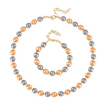 Goldene Muschelkernperle Schmuckset  Legierung vergoldet