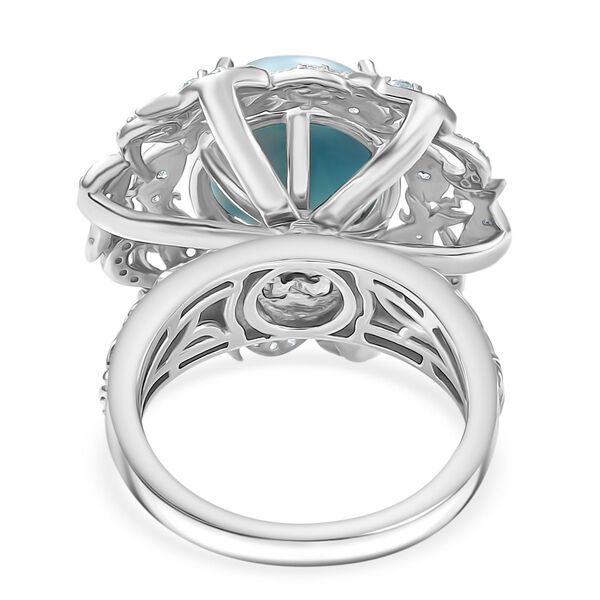 Larimar, himmelblauer Topas und Zirkon Ring - 8,91 ct. image number 5