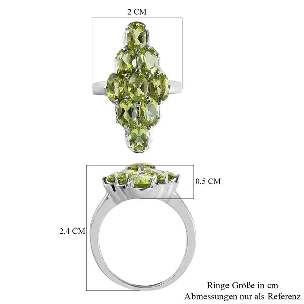 Nat&uuml;rlicher Peridot Ring Edelstahl  ca. 4,58 ct image number 7