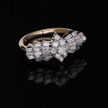 LUXORO SGL zertifizierter I1 G-H Diamant Ballerina-Ring in 585 Gold - 1 ct.