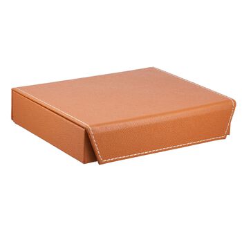 &Ouml;ko-Kunstleder-Ring-Organizer mit Rollenablage, Cognac