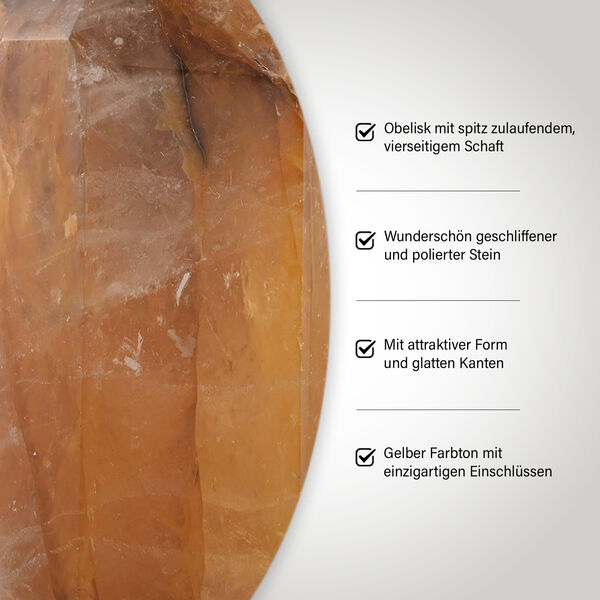 Gelber Hämatoid-Quarz Obelisk, Medium - 2560 cts. image number 2