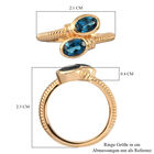 London Blau Topas Bypass Ring 925 Silber vergoldet  ca. 1,36 ct image number 6
