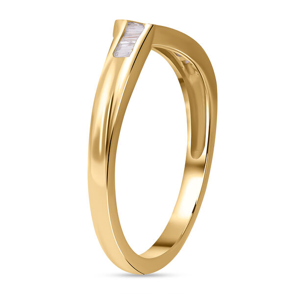 Wishbone Diamant Ring, Silber mit Gelbgold Vermeil - 0,17 ct. image number 4