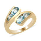 Kambodschanischer blauer Zirkon Bypass Ring 925 Silber vergoldet  ca. 2,27 ct image number 3