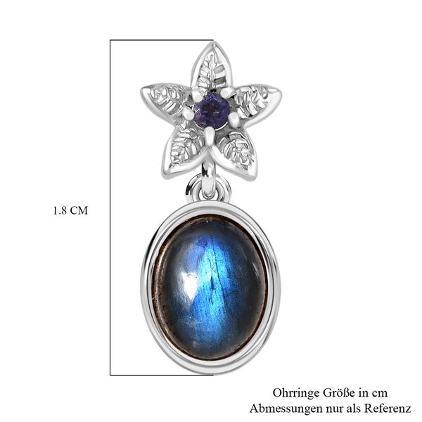 D'Joy AAA Labradorit, Iolit Ohrringe 925 Silber rhodiniert ca. 2.89 ct image number 6