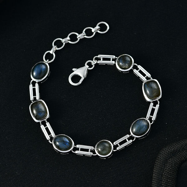 D'Joy AAA Labradorit Armband ca. 19 cm 925 Silber Rhodiniert ca. 13,90 ct. image number 2