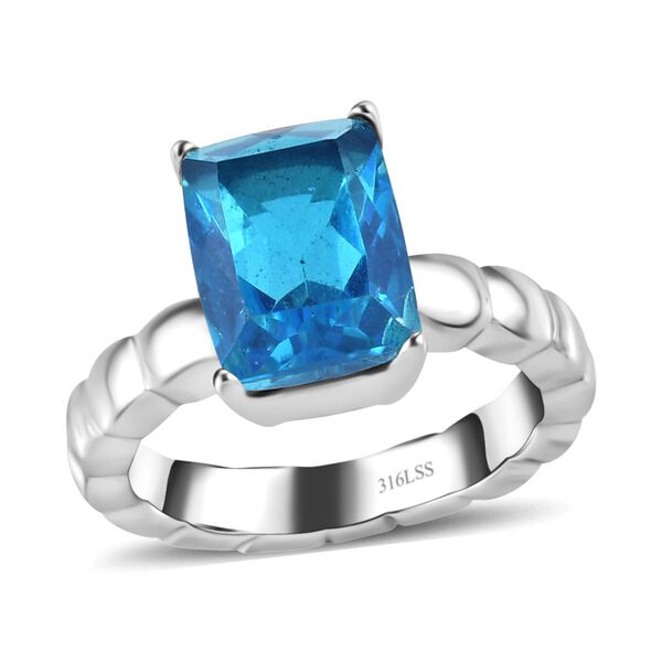 Karibik Quarz Triplette Ring, Edelstahl (Gr&ouml;&szlig;e 16.00) ca. 3.42 ct image number 4