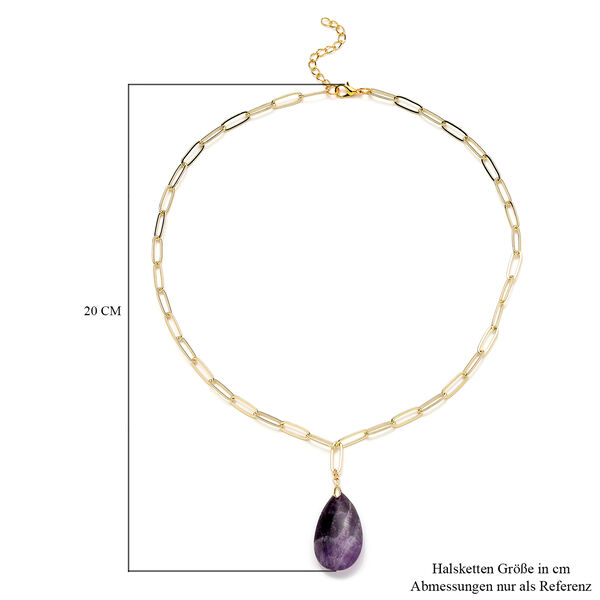 Afrikanischer Amethyst Halskette 50 cm Messing ca. 43.00 ct image number 6