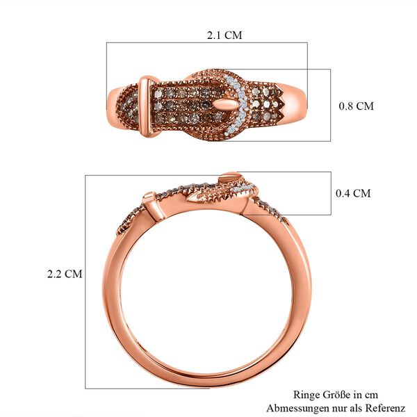 Natürlicher Champagner und weißer Diamant-Ring - 0,25 ct. image number 6